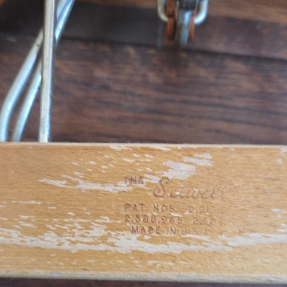 Vintage Wooden Suit Hangers with Clips